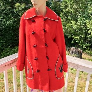 ORANGE 50S VTG HUDSON BAY BLANKET WOOL COAT JACKET
